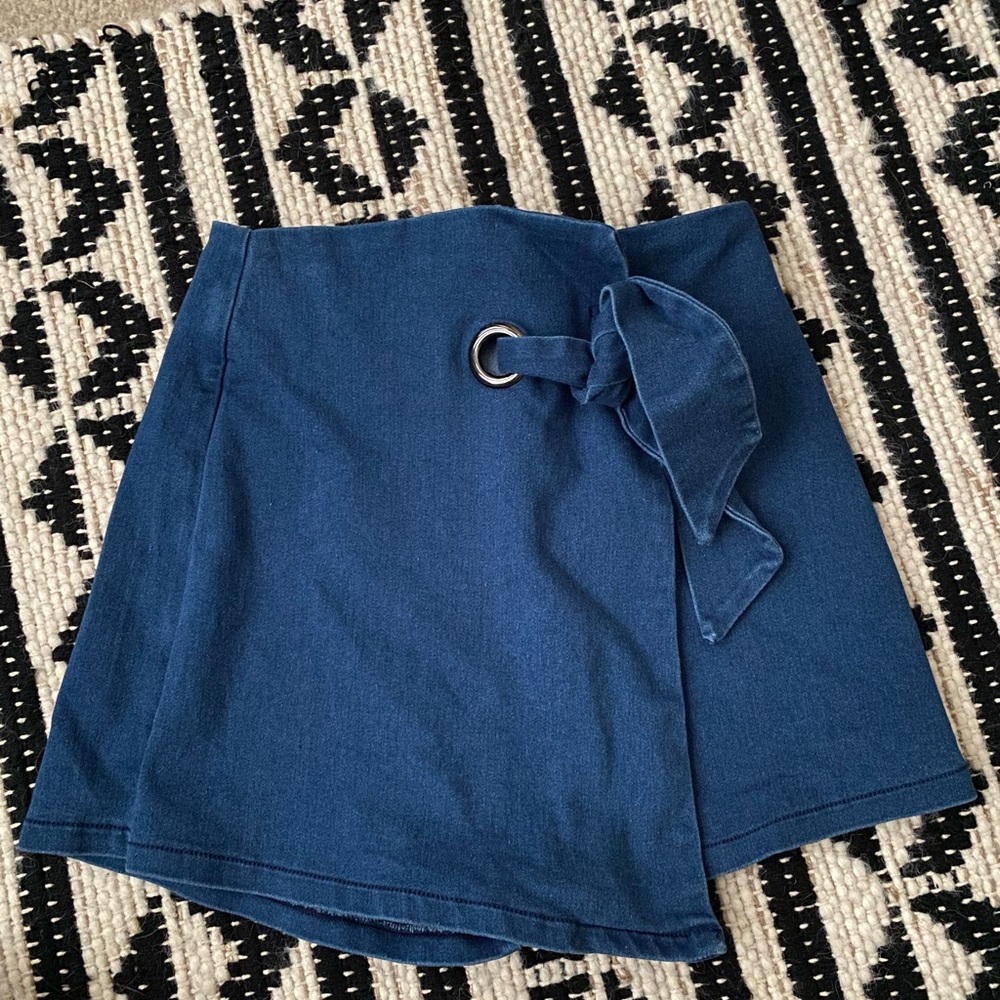 Blue denim skirt